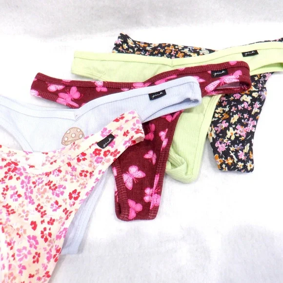 Victoria's Secret PINK 5 Thongs Size Small NEW - Picture 4 of 9